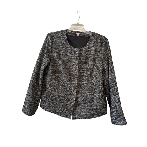 JJILL Women's XL Black White Gray Tweed Wool Blend - Picture 1 of 8